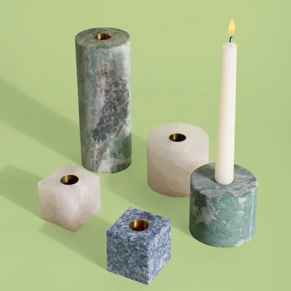 New Discontinued Joanna Buchanan Column Candlestick in Green Quartz